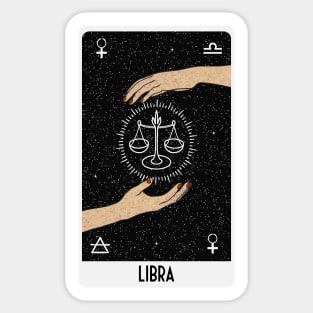 Libra Astrology Tarot Card Sticker